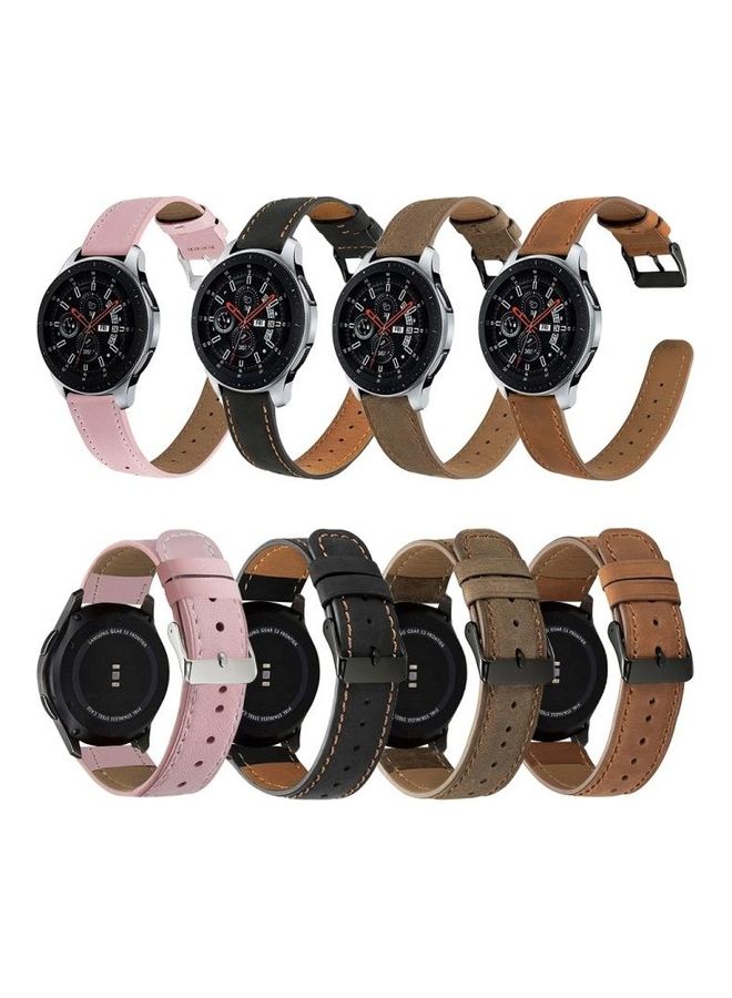 BGM Round Tail Leather Replacement Strap Watchband For Samsung Galaxy Watch 3 41mm Black - Image 5