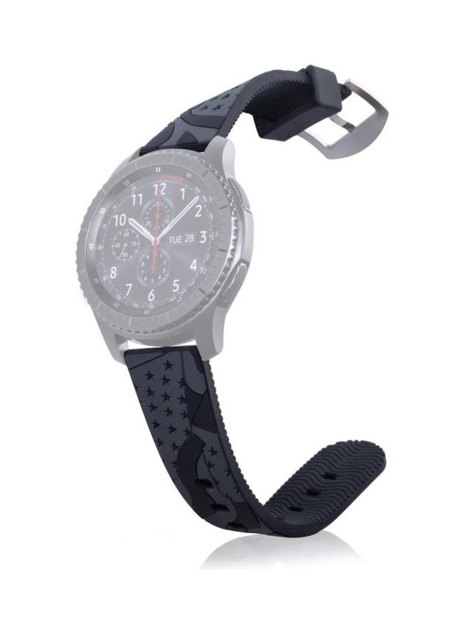 BGM National Flag Pattern Silicone Wrist Watch Band for Samsung Gear S3  22mm Black - Image 3