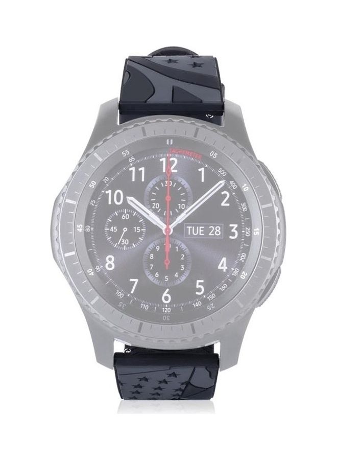 BGM National Flag Pattern Silicone Wrist Watch Band for Samsung Gear S3  22mm Black - Image 4