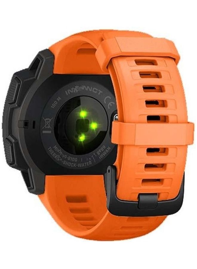 BGM 22mm- Silicone Replacement Wrist Strap For Garmin Instinct Orange - Image 3