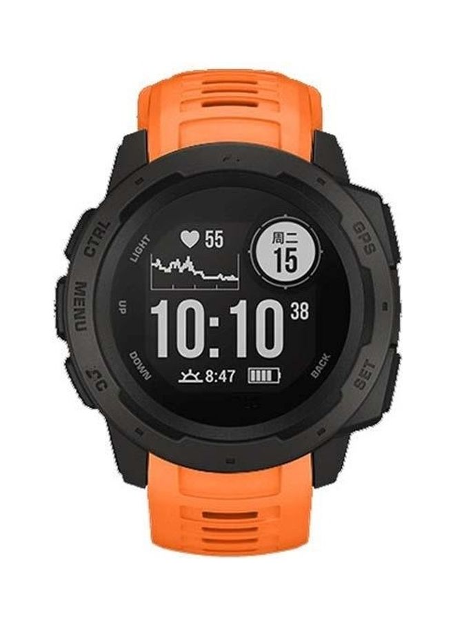 BGM 22mm- Silicone Replacement Wrist Strap For Garmin Instinct Orange - Image 2