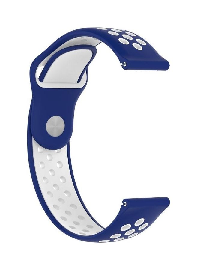 BGM Double Colour Silicone Sport Wrist Strap For Huawei Watch Series 1 18mm White/Blue - Image 3