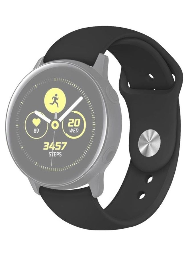 BGM Solid Colour Silicone Wrist Strap Watchband For Samsung Galaxy Watch Active2 Bluetooth Version 40mm Black - Image 1