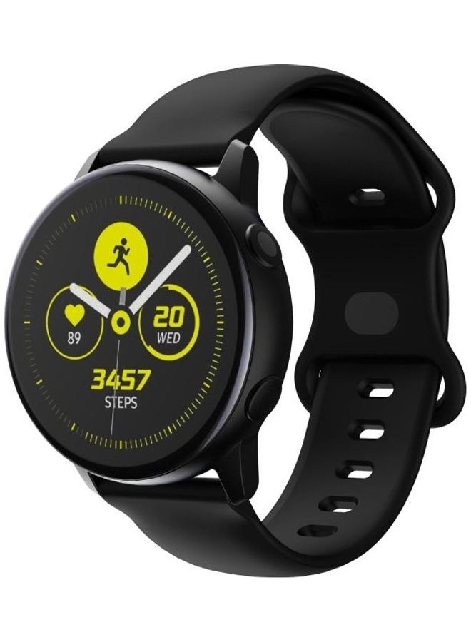 BGM Butterfly Buckle Silicone Replacement Strap Watchband 20mm For Samsung Galaxy Watch Active 3 41mm Black - Image 3