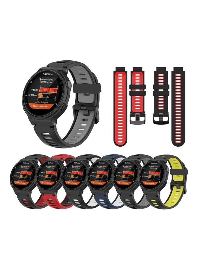 BGM Silicone Replacement Strap Watchband For Garmin Forerunner 220/230/235/620/630/735XT Black  - Image 5