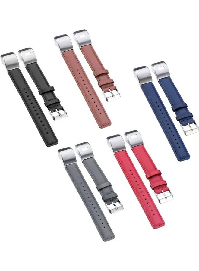 BGM Leather Replacement Wrist Strap For Garmin Vivosmart Red - Image 4