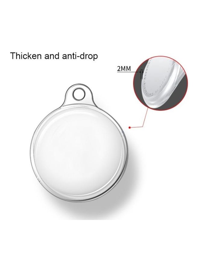 BGM - Shockproof Anti-Scratch Clear TPU Soft Case with Carabiner for Apple AirTag Clear - Image 1