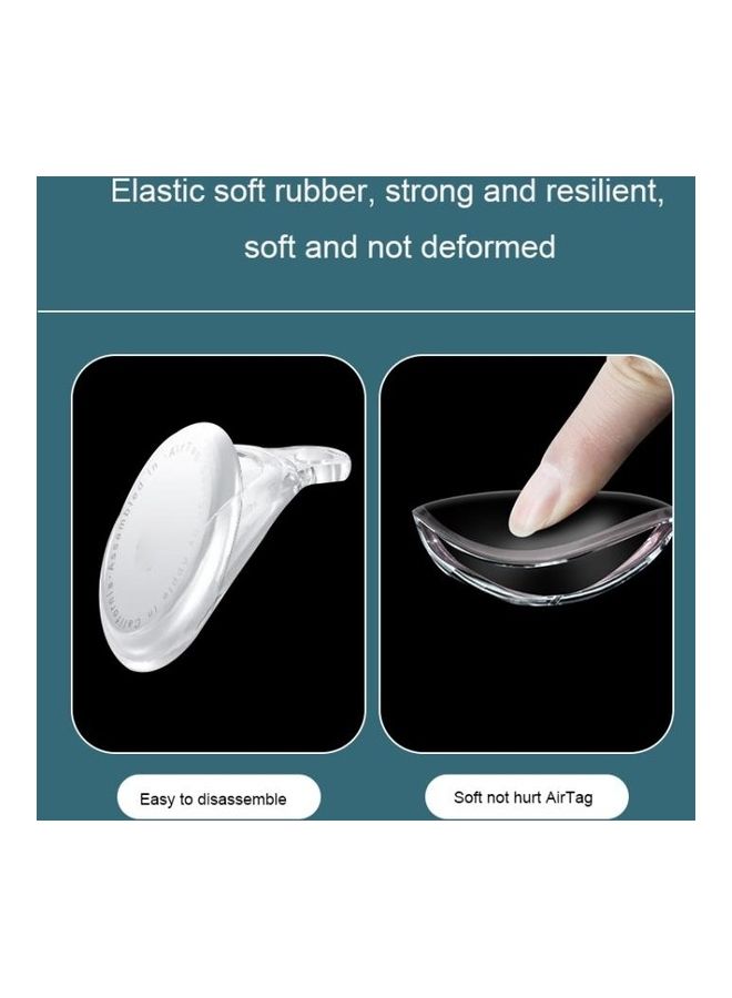 BGM - Shockproof Anti-Scratch Clear TPU Soft Case with Carabiner for Apple AirTag Clear - Image 1