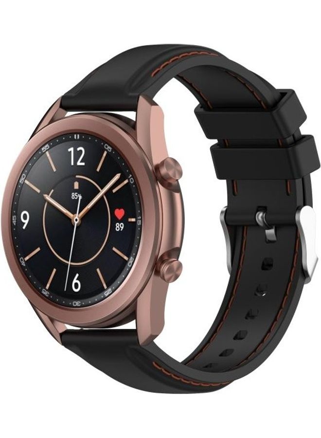 بي جي إم سوار بديل من السيليكون لساعة سامسونج جالاكسي 3 مقاس 41 مم/ أكتيف 2/ أكتيف/ جير سبورت مقاس 20 مم. أسود - Image 4