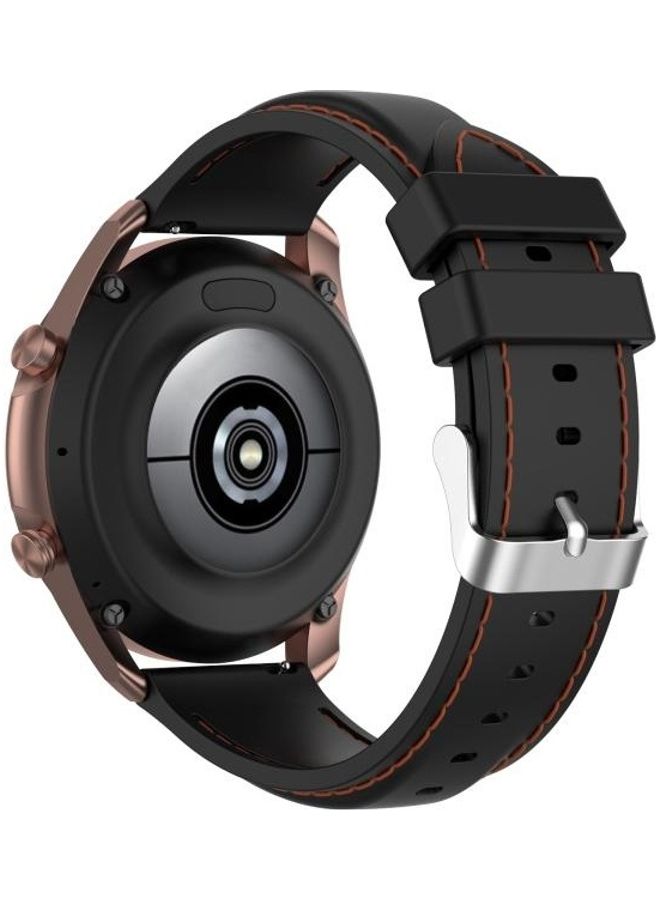 بي جي إم سوار بديل من السيليكون لساعة سامسونج جالاكسي 3 مقاس 41 مم/ أكتيف 2/ أكتيف/ جير سبورت مقاس 20 مم. أسود - Image 5