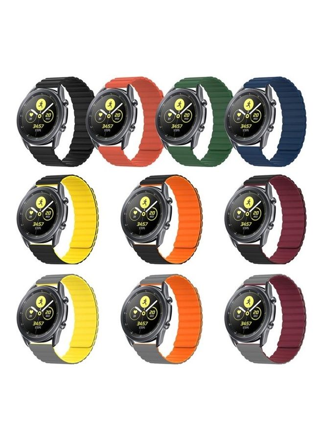 BGM Universal Silicone Magnetic Replacement Strap Watchband 22mm For Samsung Smart Watch Grey - Image 2