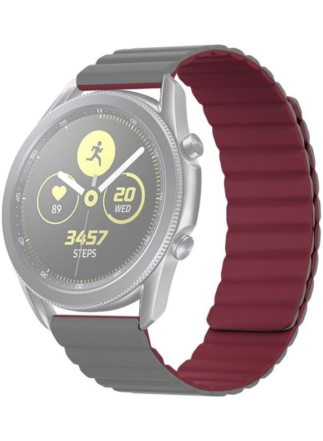 BGM Universal Silicone Magnetic Replacement Strap Watchband 20mm For Samsung Smart Watch Grey - Image 1