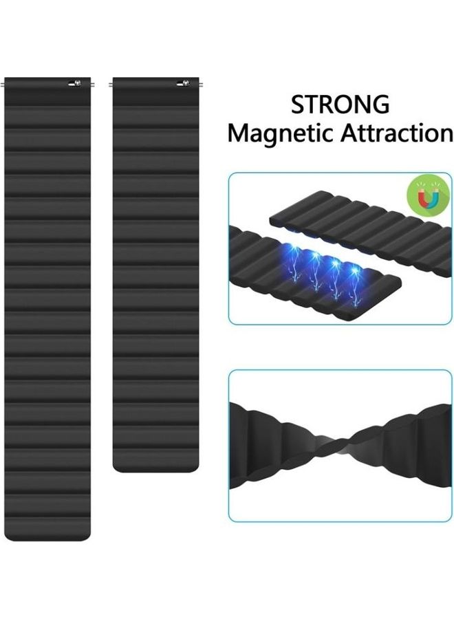 BGM Universal Silicone Magnetic Replacement Strap Watchband 20mm For Samsung Smart Watch Grey - Image 3