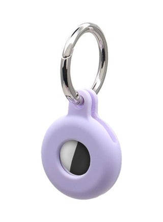 Hollow Anti-Scratch Silicone Shockproof Protective Cover Case with Keychain Hook Loop for Apple AirTag Purple - v1631139658/N50686294A_1