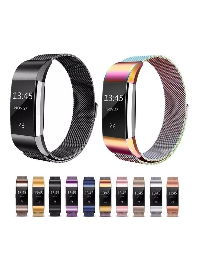 BGM Smart Watch Stainless Steel Wrist Strap Watchband for FITBIT Charge 2 Gold - Image 5