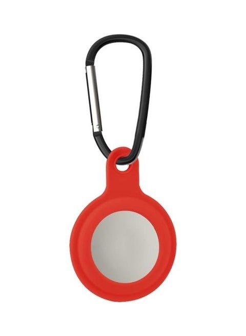 Shockproof Anti-Scratch Silicone Soft Case with Keychain Ring For Apple AirTag Red