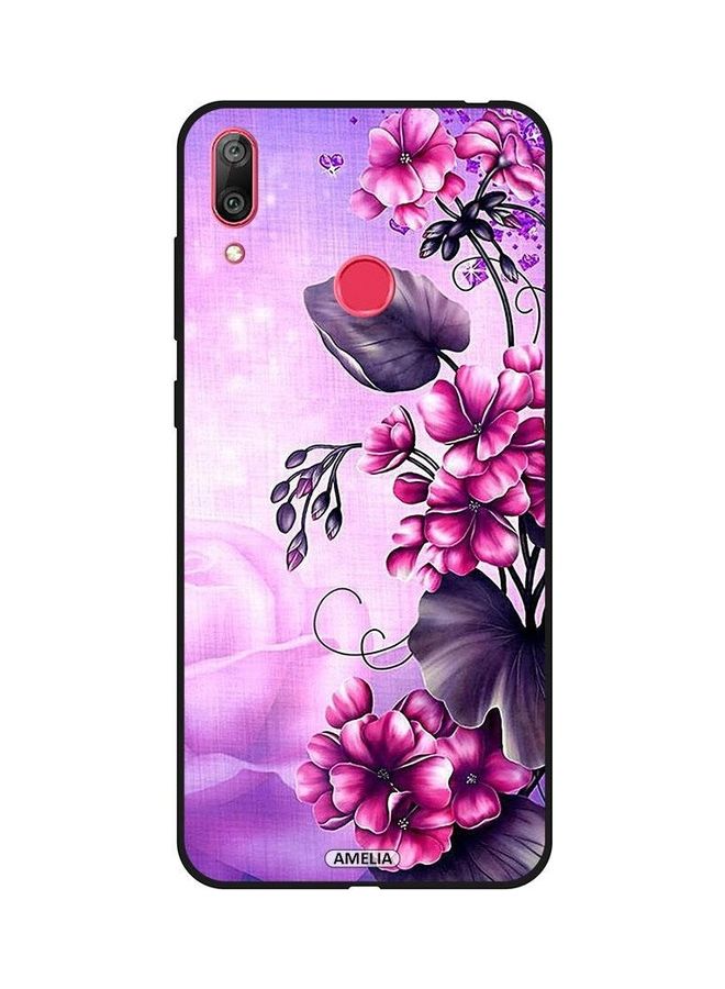 Amelia Protective Case Cover For Huawei Y7 Prime 2019 Pink Grey Flower - Image 1