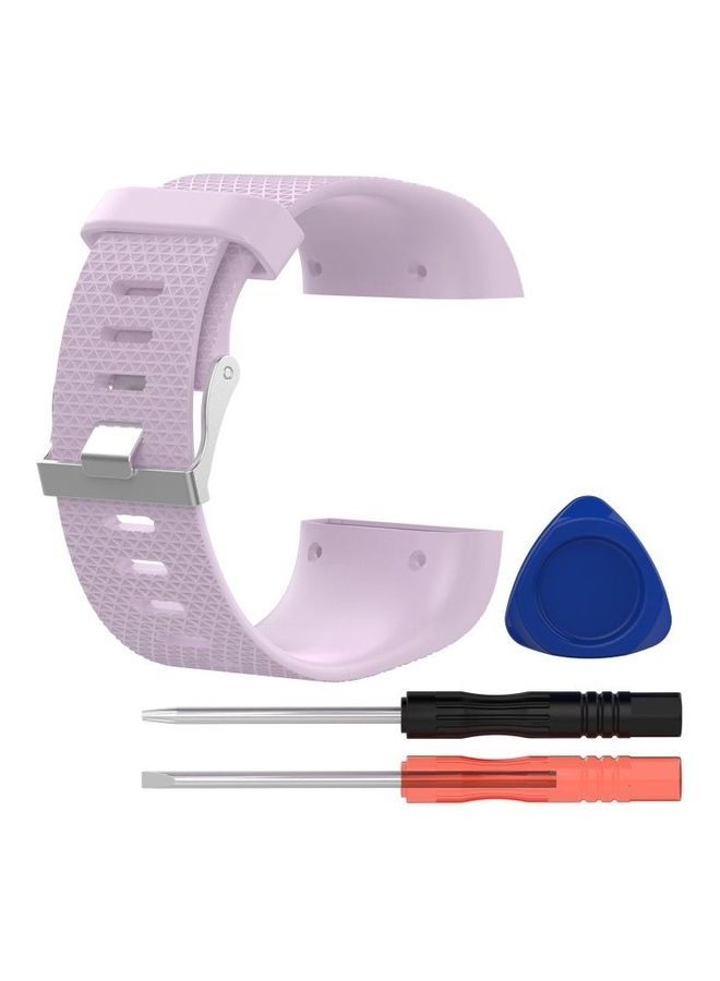 بي جي إم سوار بديل بنمط معين على شكل معين لساعة فيتبيت سيرج ارجواني فاتح - Image 4