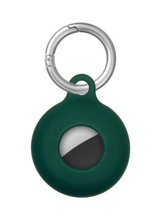 Dual-Side Hollow Anti-Scratch Silicone Shockproof Protective Cover Case with Keychain Hook Loop For Apple AirTag Deep Green - v1631140915/N50685945A_1