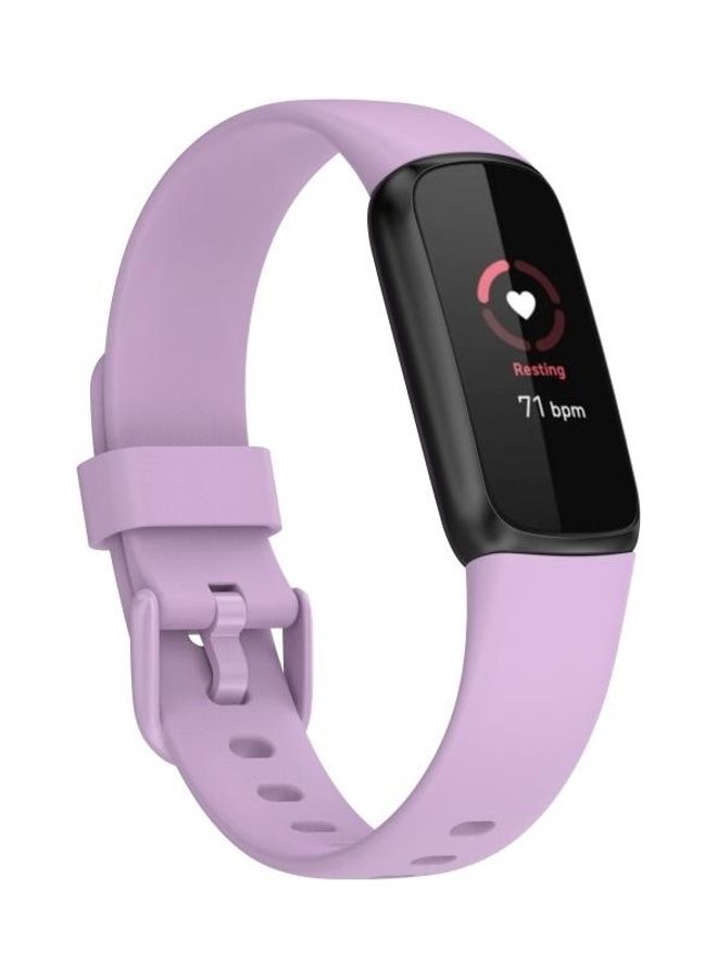 BGM Silicone colour Buckle Replacement Watchband Strap For Fitbit Luxe - S Light Purple - Image 3
