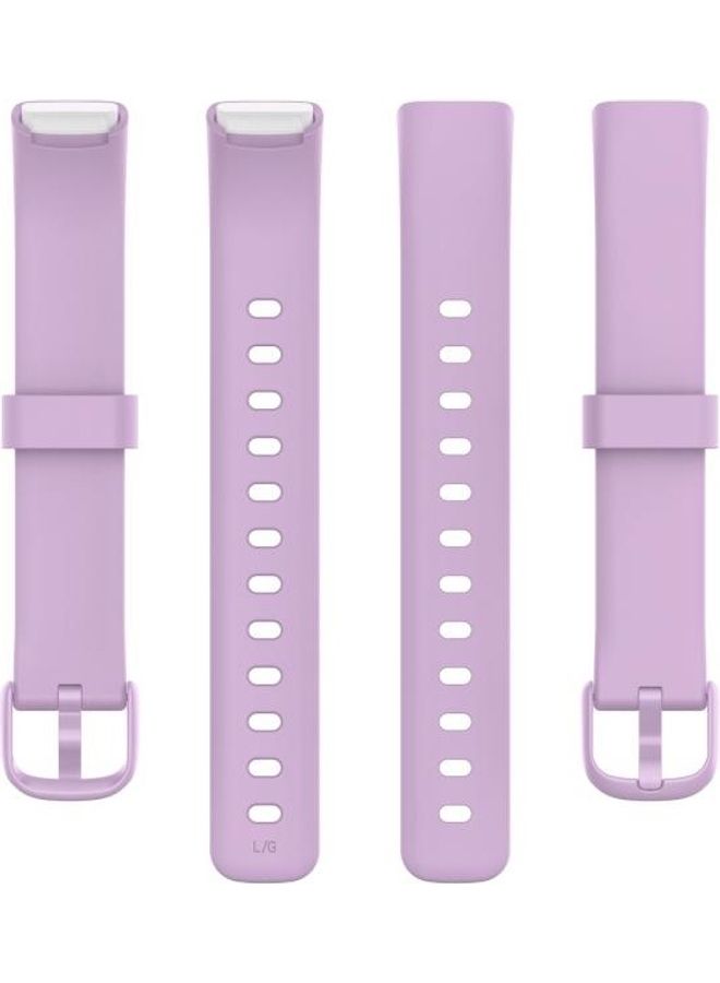 BGM Silicone colour Buckle Replacement Watchband Strap For Fitbit Luxe-L Light Purple - Image 2