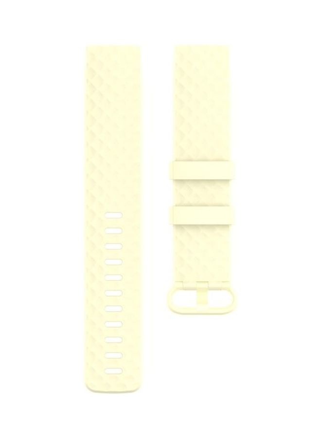 BGM Buckle TPU Wrist Strap Watch Band For Fitbit Charge 4/Charge 3/Charge 3 SE-Small Light Yellow - Image 2