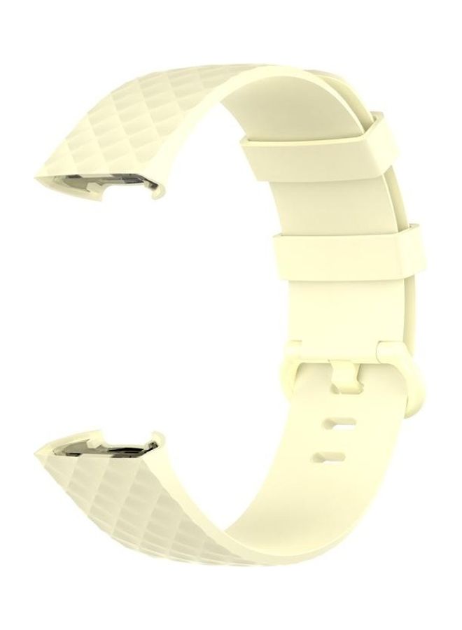 BGM Buckle TPU Wrist Strap Watch Band For Fitbit Charge 4/Charge 3/Charge 3 SE-Small Light Yellow - Image 3