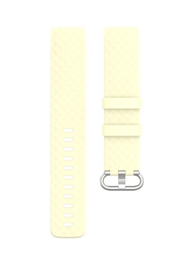 BGM 18mm Buckle TPU Wrist Strap Watch Band For Fitbit Charge 4 /3 /3 SE Light Yellow - Image 2