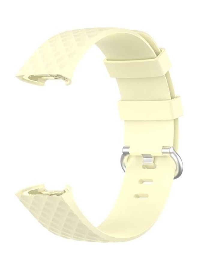 BGM 18mm Buckle TPU Wrist Strap Watch Band For Fitbit Charge 4 /3 /3 SE Light Yellow - Image 3