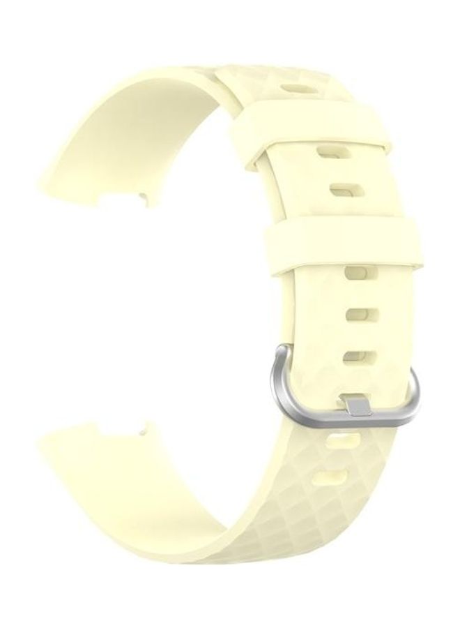 BGM 18mm Buckle TPU Wrist Strap Watch Band For Fitbit Charge 4 /3 /3 SE Light Yellow - Image 4