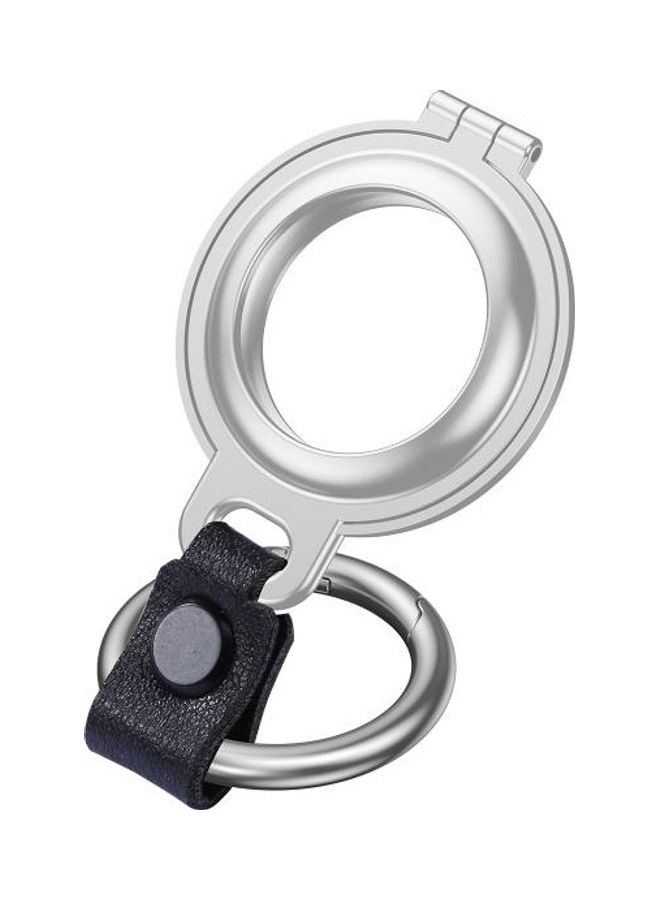 BGM Shockproof Anti-Scratch Aluminum Alloy Case Cover With Keychain Ring Loop For AirTag Silver  - Image 4
