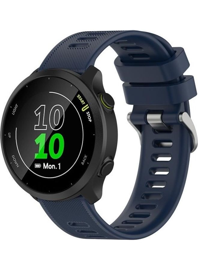 BGM Twill Silicone Replacement Watchband Strap For Garmin Forerunner 158/55 Midnight Blue - Image 3