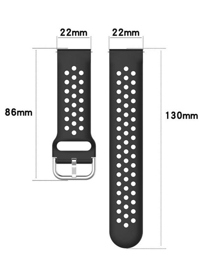 BGM Clasp Solid Colour Sport Wrist Strap Watchband For Huawei Watch GT 46mm / 42mm / GT2 46mm 22mm Black - Image 4