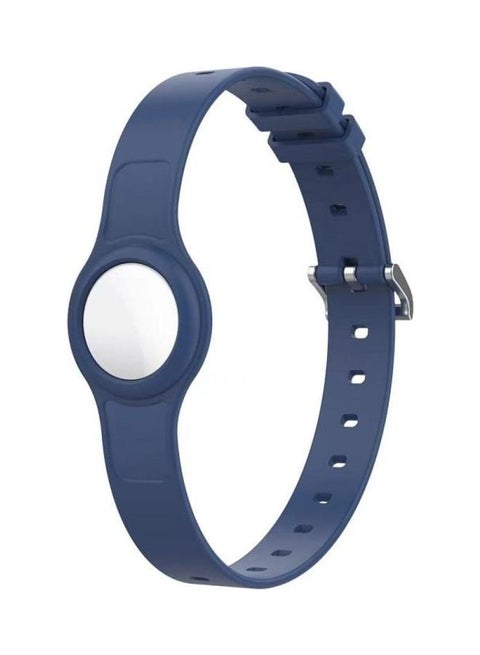 2-In-1 Mutural Pet Collar Silicone Protective Case For Apple AirTag Navy Blue
