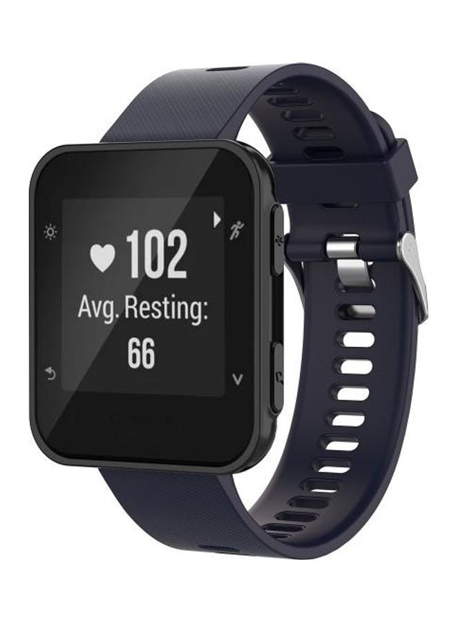 BGM Silicone Wrist Strap For Garmin ForeAthlete 35J/Forerunner 35J Navy Blue - Image 5