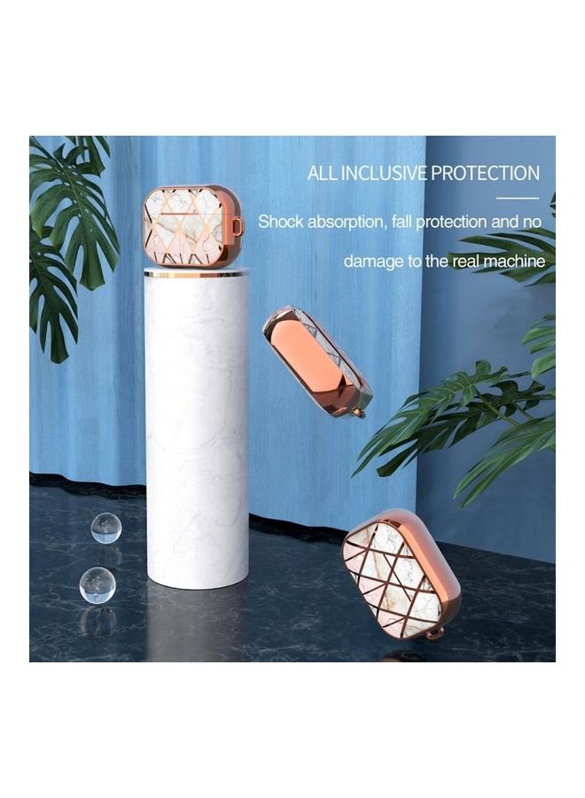 BGM Electroplated Printed TPU Earphone Protective Case with Lanyard For AirPods Pro Gold - Image 5