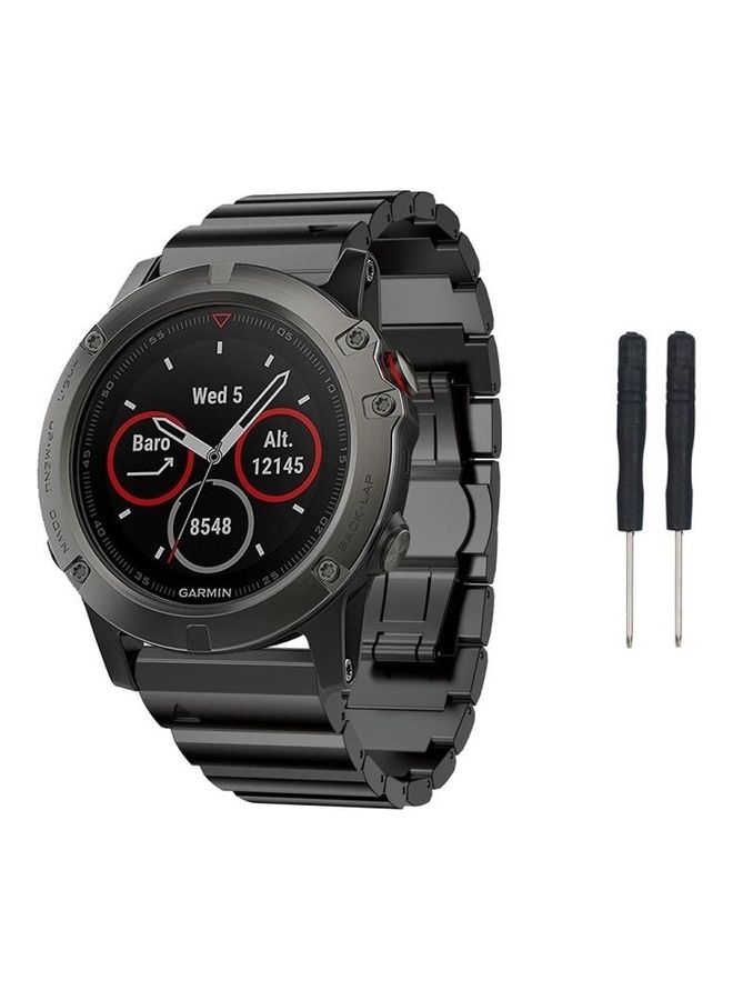 BGM Stainless Steel Strap For Garmin Fenix 6X Black - Image 1
