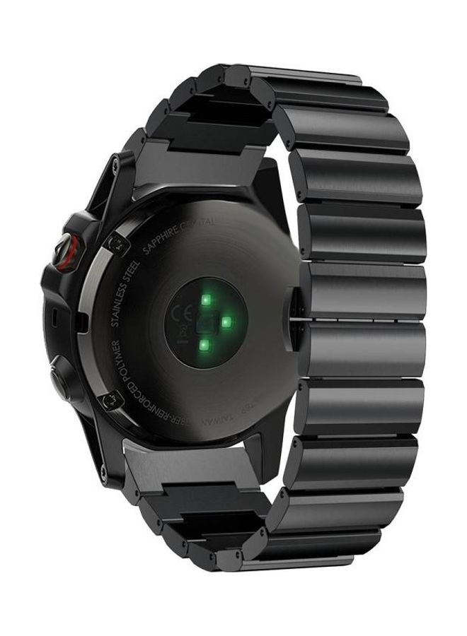 BGM Stainless Steel Strap For Garmin Fenix 6X Black - Image 2