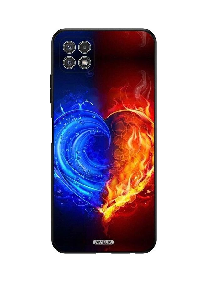 Amelia Fire & Water Heart Printed Protective Case Cover For Samsung Galaxy A22 5G Multicolour - Image 1