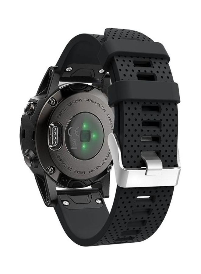 BGM Silicone Strap For Garmin Fenix 5S Black