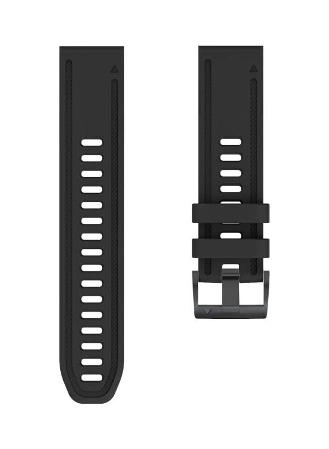 BGM Quick Release Silicone Strap For Garmin Fenix 6S Black