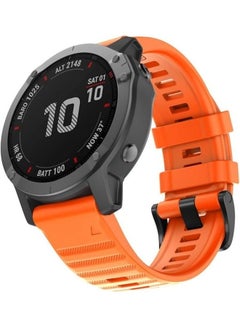 BGM Silicone Smart Watch Replacement Strap Wristband For Garmin Fenix 6X- 26mm Orange  - Image 1