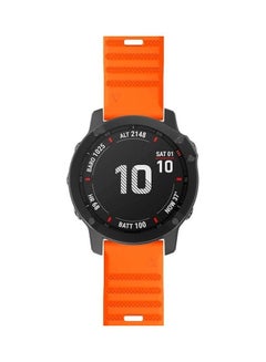BGM Silicone Smart Watch Replacement Strap Wristband For Garmin Fenix 6X- 26mm Orange  - Image 2
