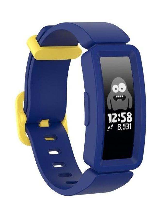 BGM Silicone Replacement Band For Fitbit Inspire HR/Ace 2 Blue/Yellow - Image 2