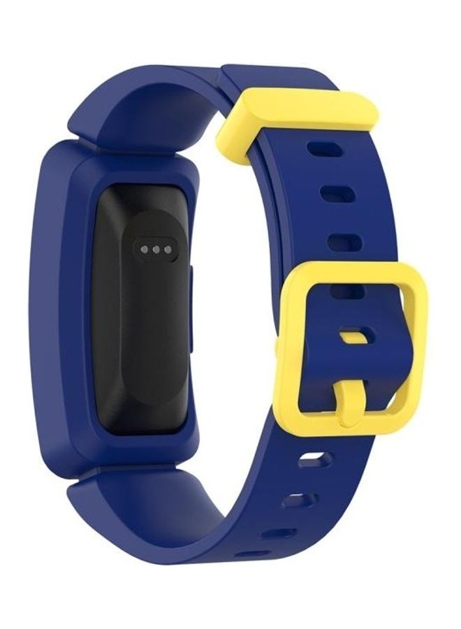 BGM Silicone Replacement Band For Fitbit Inspire HR/Ace 2 Blue/Yellow - Image 4