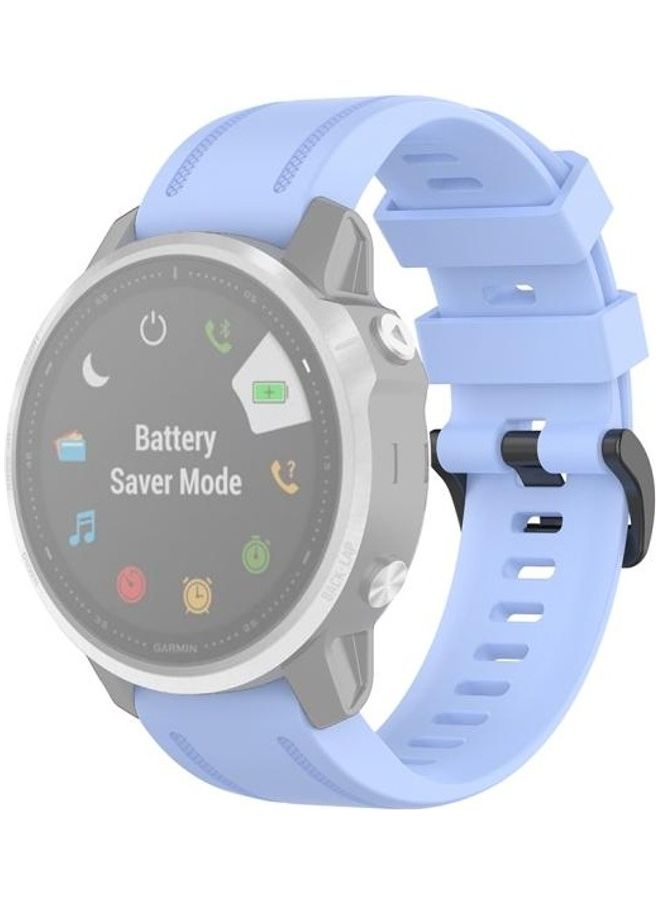 BGM 20mm Quick Release Official Texture Wrist Strap Watchband with Metal Button For Garmin Fenix 6S Blue - Image 1