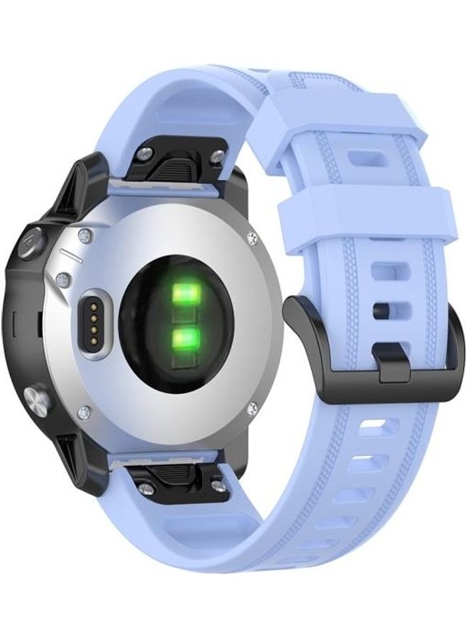 BGM 20mm Quick Release Official Texture Wrist Strap Watchband with Metal Button For Garmin Fenix 6S Blue - Image 2