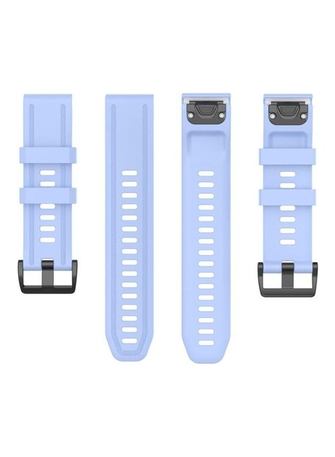 BGM 20mm Quick Release Official Texture Wrist Strap Watchband with Metal Button For Garmin Fenix 6S Blue - Image 5