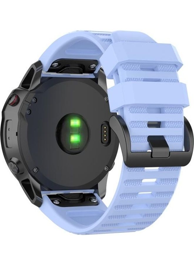 BGM 26mm Quick Release Official Texture Wrist Strap Watchband with Plastic Button For Garmin Fenix 6X Blue - Image 2