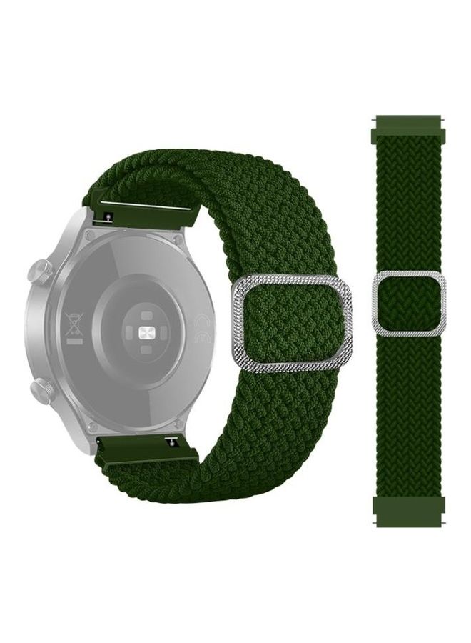 BGM Nylon Braided Elasticity Replacement Band For Samsung Galaxy Watch Green - Image 1